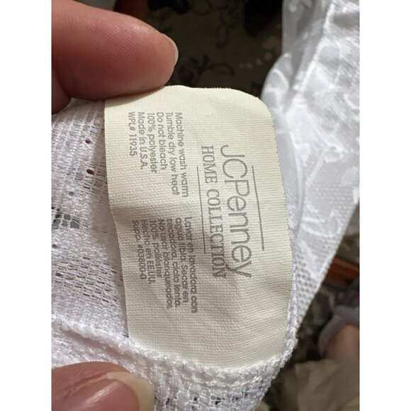 JCPenney Home Collection Floral Lace Curtain Panel 64" L x 56" W White Sheer - Picture 5 of 8